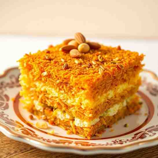 Crispy Egyptian Kanafeh - Kataifi Shredded Phyllo Dough